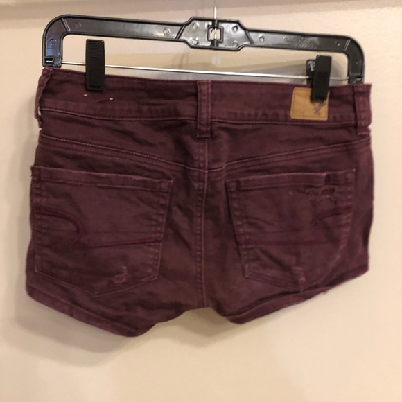 American Eagle Maroon Jean Shorts - Picture 2 of 2
